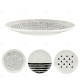 Set de 6 Assiettes porcelaine Black & White - 20,5 cm - 3 motifs au choix