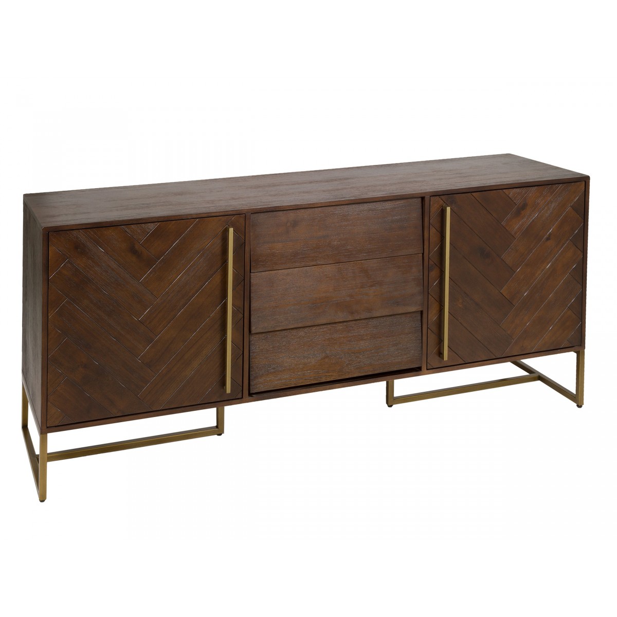 Console / Bureau MONROVIA - Acacia & Laiton vintage 