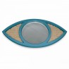 Miroir EYE cannage - Bleu canard