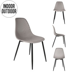 Chaise MALUM - Indoor/Outdoor - Taupe, Gris & Noir