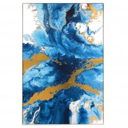 Toile "WAVES" - Blue & Gold - 120x80cm