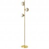 Lampadaire GLOBUS - Laiton doré & Verre opalin