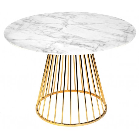 Table à manger RING Façon marbre - Gold Edition