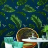 Papier Peint JUNGLE - Bleu royal - 10m x 53 cm