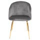 Chaise LALY Velvet & Gold - Grey