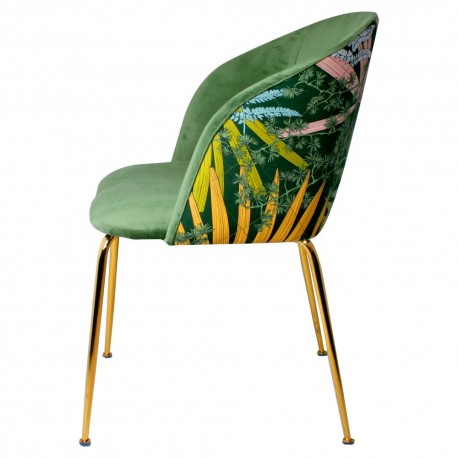 Chaise LALY Velvet & Gold - Single green Edition