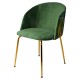 Chaise LALY Velvet & Gold - Single green Edition
