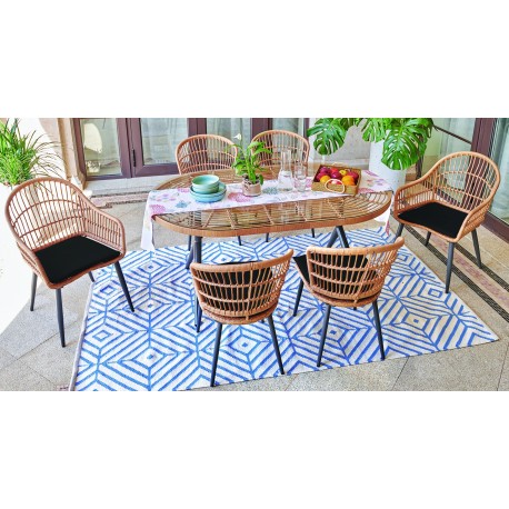 Ensemble salle à manger outdoor SUNNY ( Table + 2 fauteuils + 4 chaises )