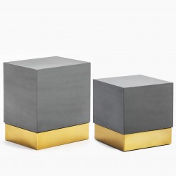 Duo de tables CUBIK - Grey & Gold