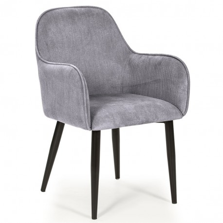 Fauteuil KARL - Velours côtelé GRIS