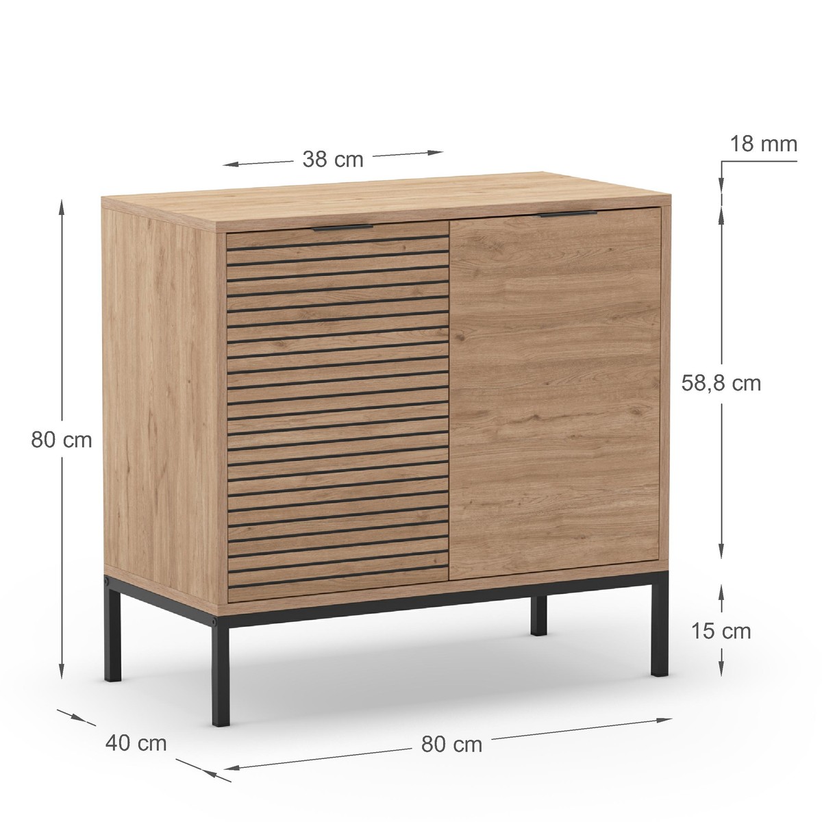 Schéma coté Bahut BRIA - Woodstyle - 80 cm