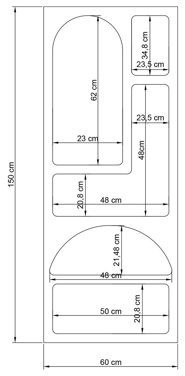 Dimensions Colonne de rangement CUEVA - 150 cm