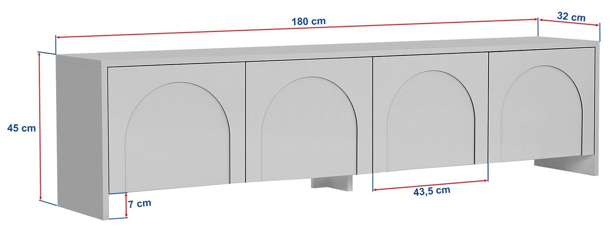 Dimensions Meuble TV NOVARA - 180 cm