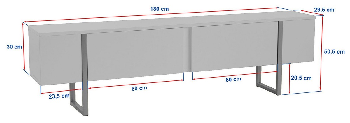Dimensions Meuble TV LEVANTO - 180 cm