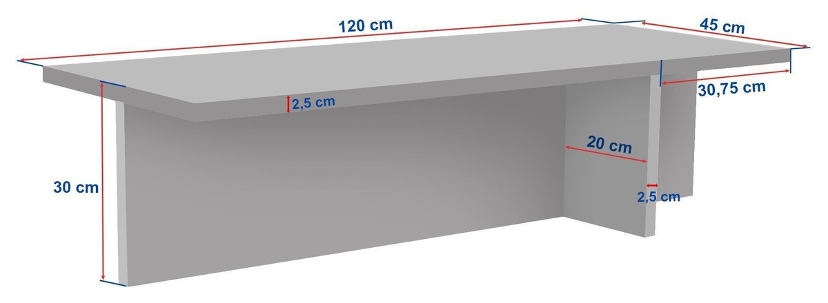 Dimensions Table basse TIMEO - 120 cm