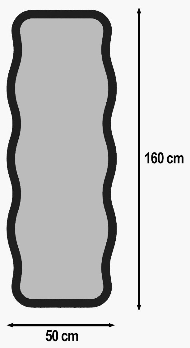 Dimensions Miroir sur pied ONDARA - Black - 160 cm