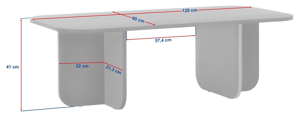 Dimensions Table basse AVELIA - 120 cm