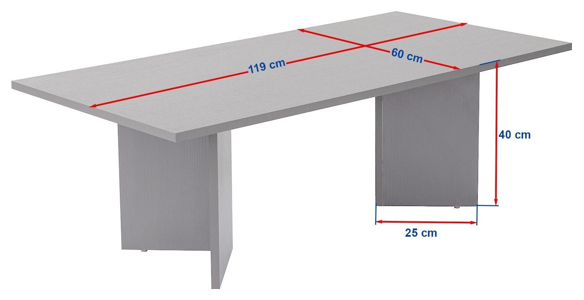 Dimensions Table basse VALDA - Travertin & Noyer - 120 cm