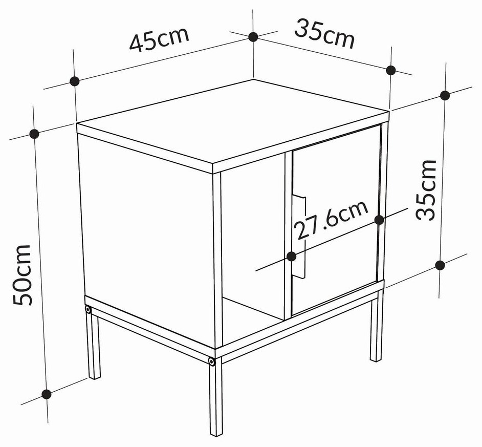 Dimensions Table de chevet BRAVA - 45 cm